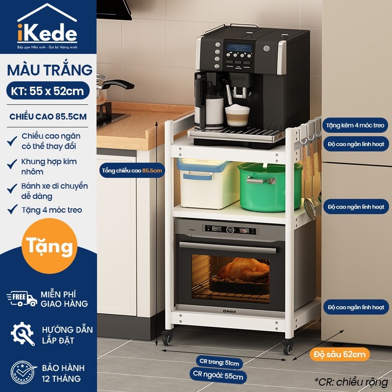 Kệ 3 tầng trắng
