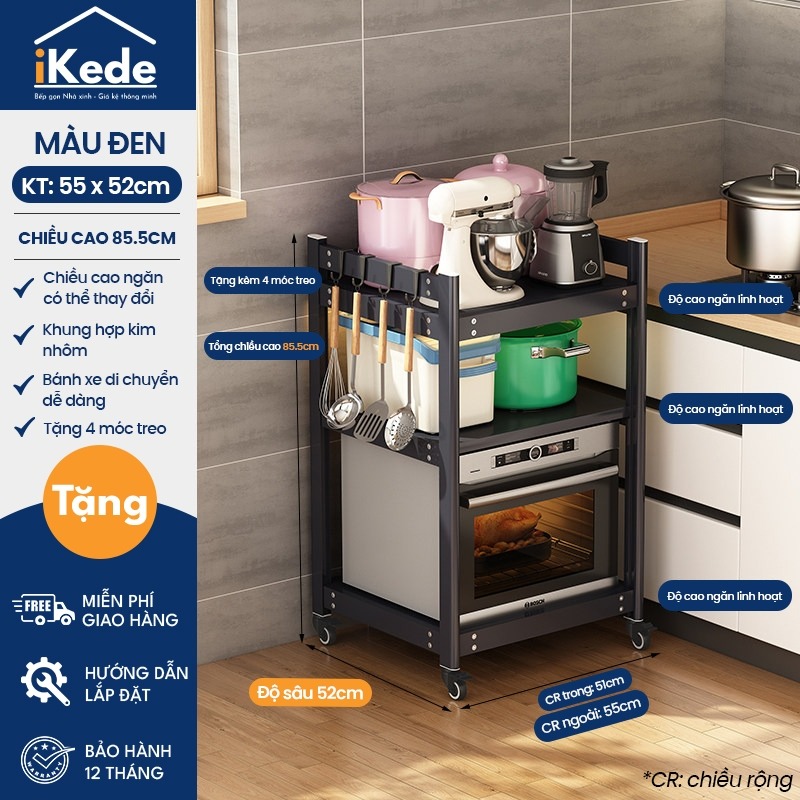 Kệ 3 tầng đen