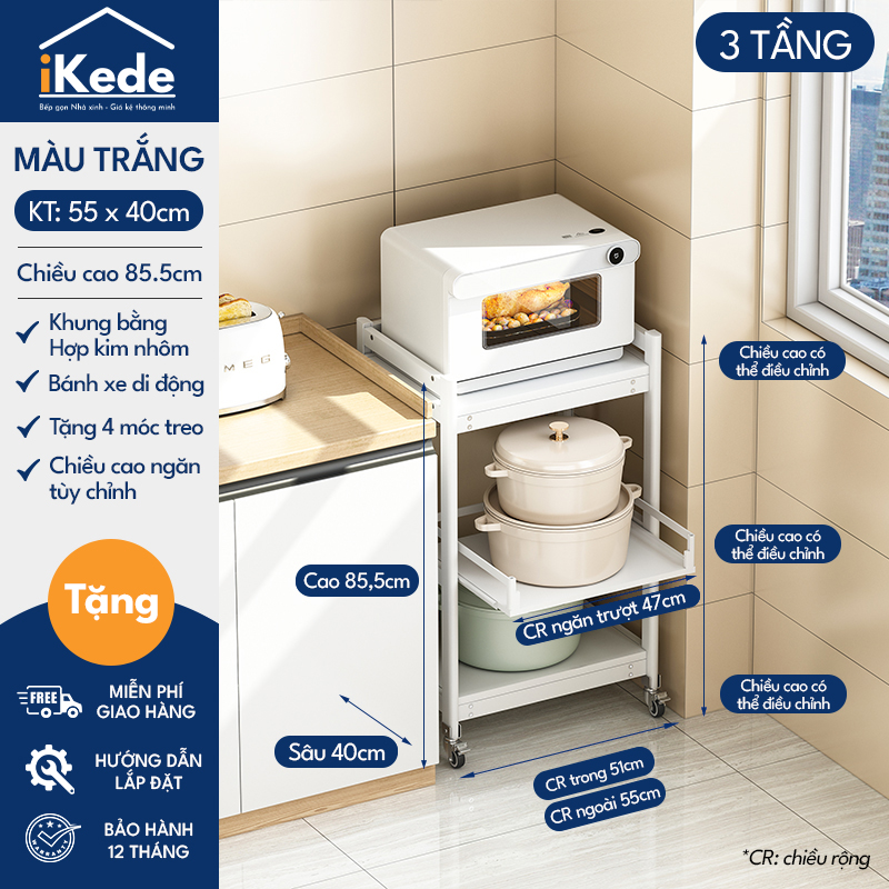 Kệ 3 Tầng Trắng