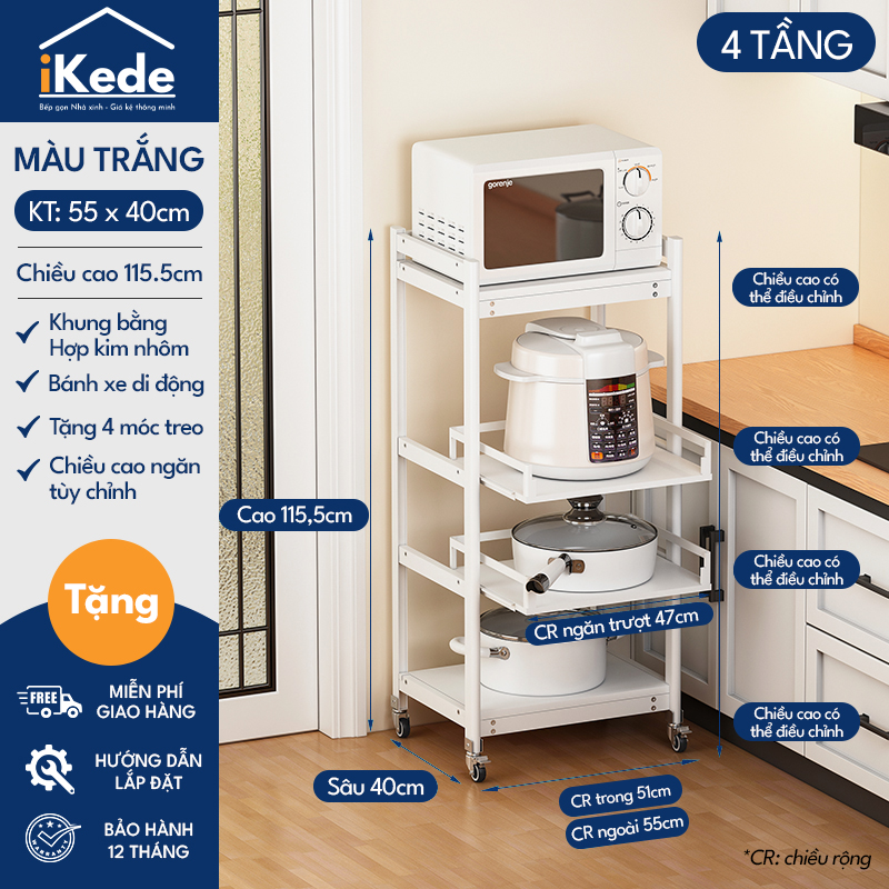 Kệ 4 Tầng Trắng